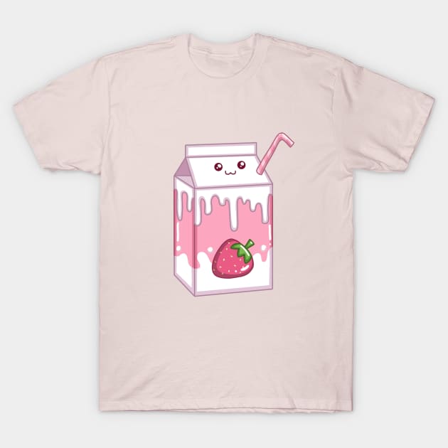 Strawberry Milk T-Shirt by XD Artwork